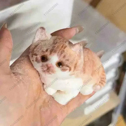 Handmade Kitty Cat Taba Squishy Silicone Fuzzy Kitten Soft Cat Mushy Squeeze Toy Mochi Toy Hand Relax Stress Release Gift Toy SS69