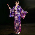Cosplay Costume Traditional Japanese Kimono Japanese Style Printed Floral Sakura Girl Kimono Dress Asian Elegance