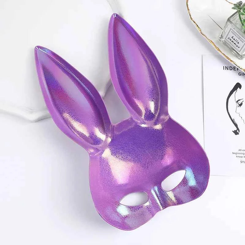 Black White Rabbit Mask Halloween Party Decoration Party Long Ears Rabbit Bunny Mask Costume Cosplay ﻿