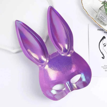 Black White Rabbit Mask Halloween Party Decoration Party Long Ears Rabbit Bunny Mask Costume Cosplay ﻿