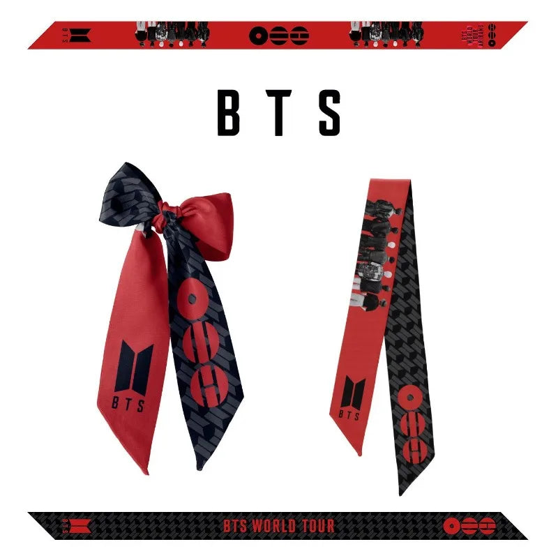 BT21 Cute Merchandise Support Ribbon Scarf, Creative and Personalized Hair Tie Wrist Scarf, High-appearance-value Small Gift