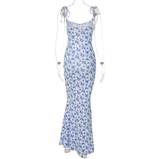 Hugcitar Women Elegant Floral Beach Vacation Bodycon Streetwear Long Dress 2026 Summer Clothes Wholesale Items For Business