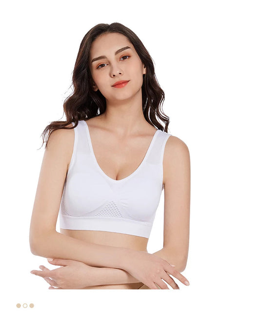 Breathable Sports Bra Top Fitness Women Brassiere Removable Padded Sport Bra Running Gym Seamless Push Up Bras SS69
