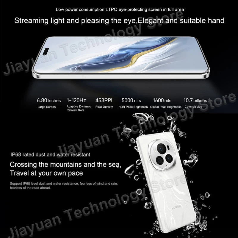 Original HONOR Magic 6 Pro 5G Mobile Phone 6.8" 120Hz Screen Snapdragon 8 Gen 3 Camera 180MP Battery 5600mAh GMS Smartphone SS69