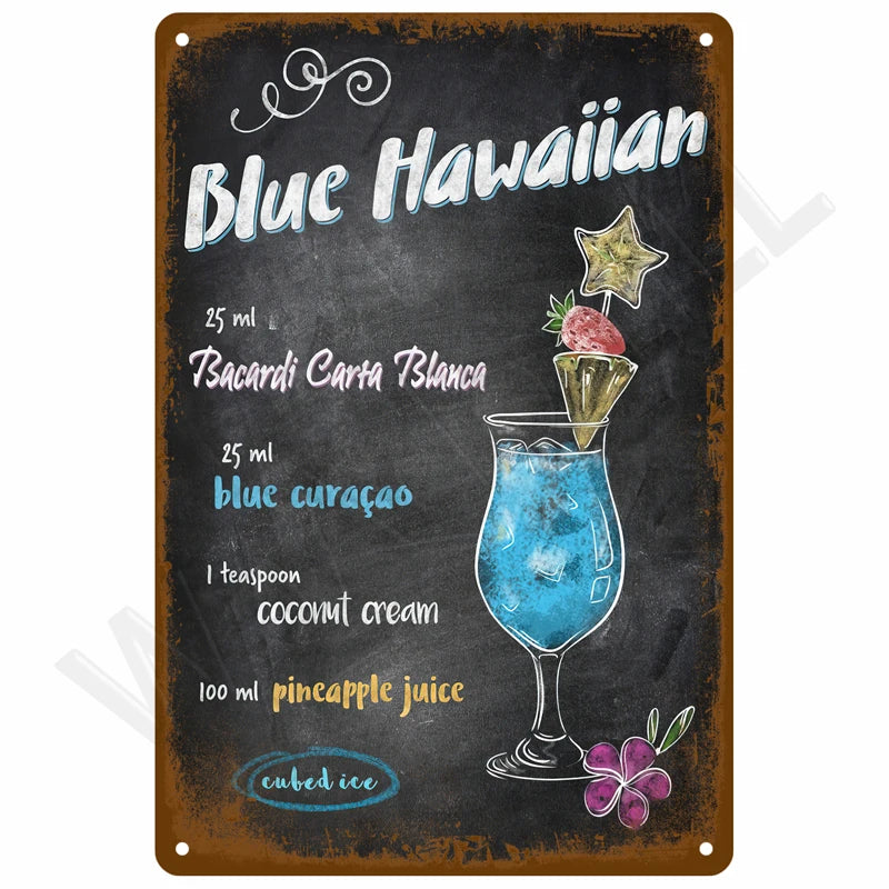 Vintage Metal Tin Sign 20x30cm Retro Wall Art for Home Bar
