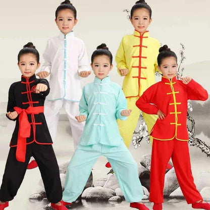Kids Kung Fu Uniform Men Women Chinese Clothes Children's Sets Performance Boy Set Tai Chi Outfit Girl Wushu Costume Tang Suit