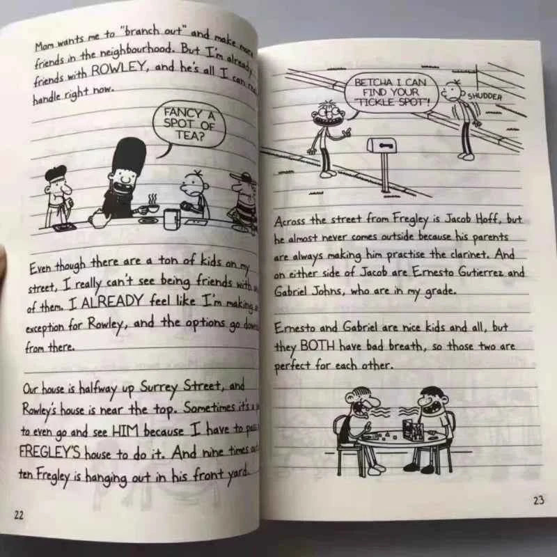8 Books/set 1-8/9-16 English Diary of A Wimpy Kid Comic Novel Storybook Children Reading Literature Gift
