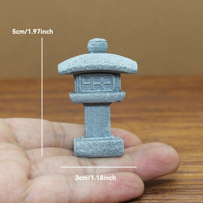 Miniature Sandstone Zen Tower for Bonsai Garden & Fish Tank