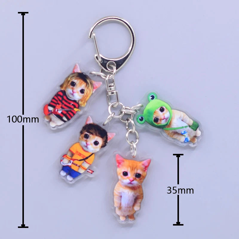 Game Anime Peripheral Keychain 10 Styles 4 in 1 Arcylic Cartoon Figures Keyrings Kawaii Key Chain Accessories SS69