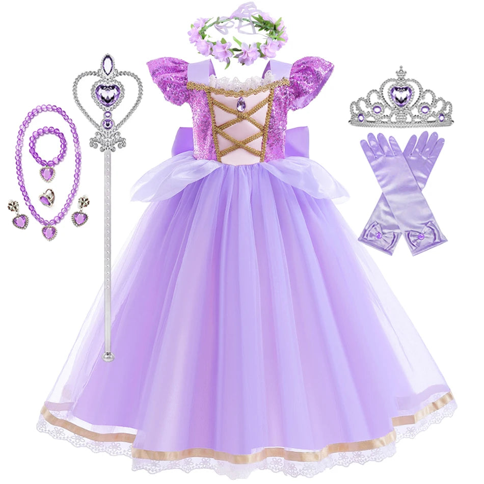 Rapunzel Princess Dress for Girls - Purple Ball Gown Costume