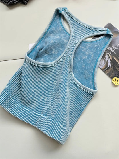 Seamless Yoga Top Fitness Sports  Gym Running Vest  Workout Women Athleisure Sleeveless Crop Top - SS69