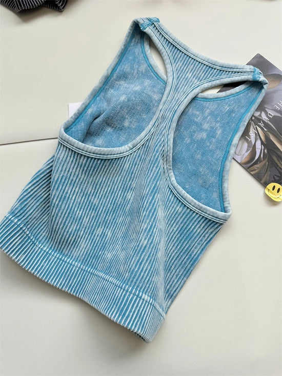 Seamless Yoga Top Fitness Sports  Gym Running Vest  Workout Women Athleisure Sleeveless Crop Top - SS69