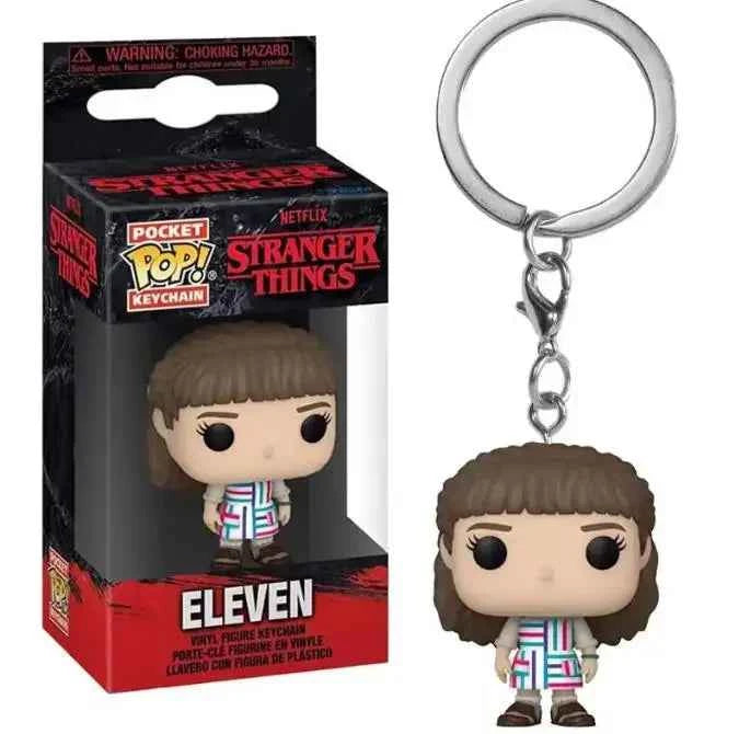 Funko Pop Pocket Pop Keychain Stranger Things Eleven Robin Barb Steve Dustin Key Ring Chain Model Toy Adults Children Gift Toys