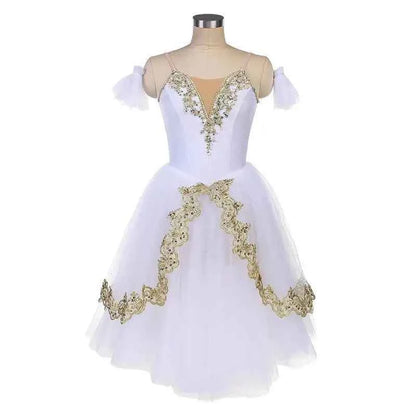 Children Ballet Dress White Classical Ballet Tutu Leotard Long Ballet Skirt Performance Dance Clothes Women Ballerina Dress