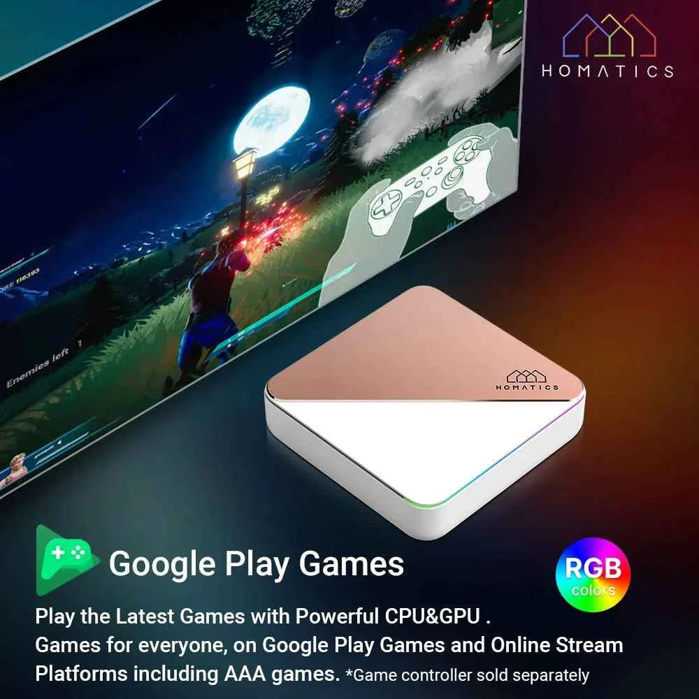 HOMATICS Box R 4K Plus TV Box AndroidTV 14 Netflix Google Certified Amlogic S905X4 4G32G Support DTS Dolby Audio AV1 Wifi6 BT5.0