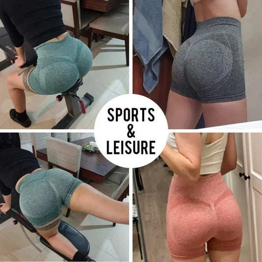 Women Yoga Shorts High Waist Butt Lifting Workout Fitness Tights Tummy Control Gym Running Stretched Pants Casual Sportswear SS69