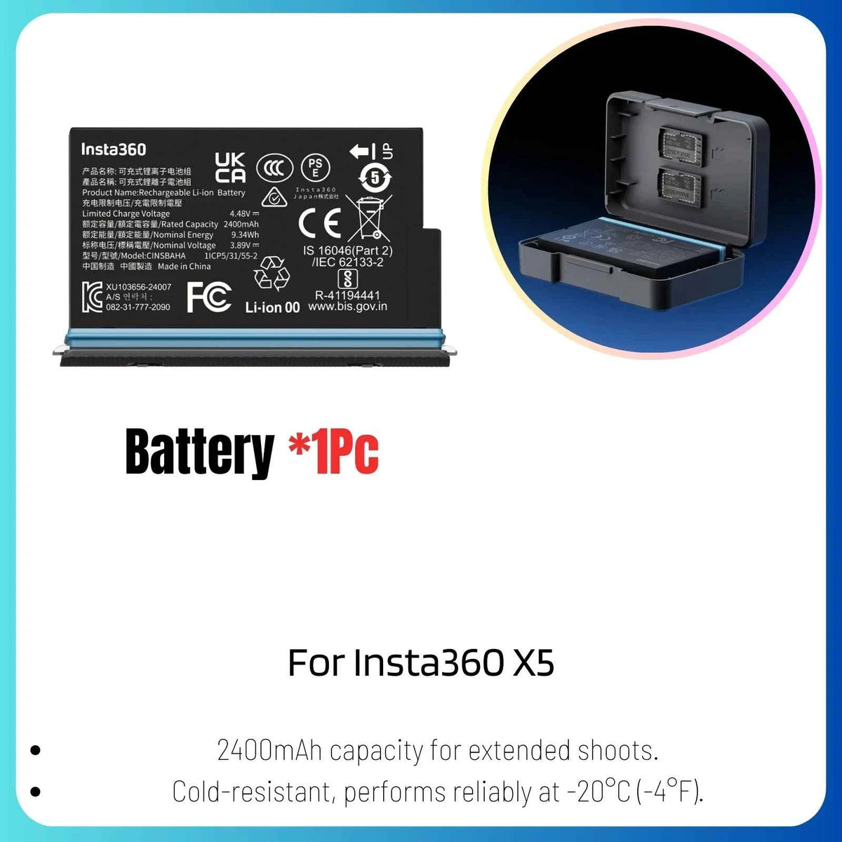 Insta360 X5 Original Accessories Collection Lens Cap Premium Guards Screen Protector Metal Frame Charging Case Battery Pack