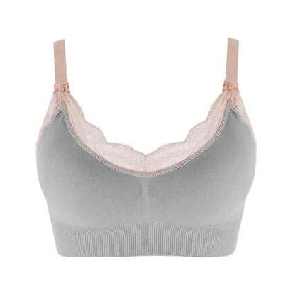 Wireless Front Open Nursing Bra Soft Lace Breathable Seamless Maternity Breastfeeding Bras Maternal Support For Pregnant Women