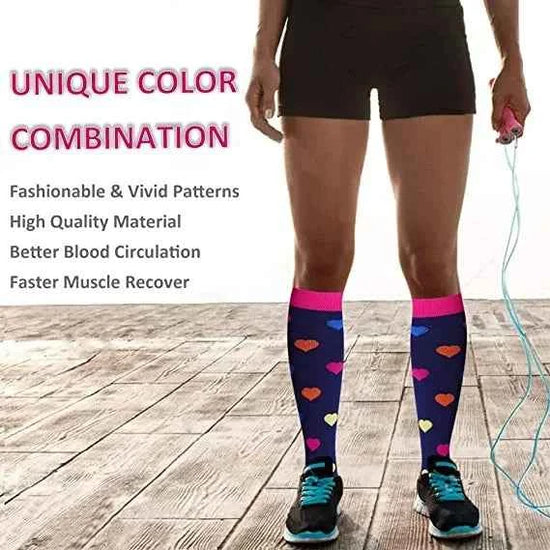Compression Socks Varicose Veins Blood Circulation Pregnancy 20-30mmhg Nurse Socks Men Women Marathon Golf Cycling Sports Socks