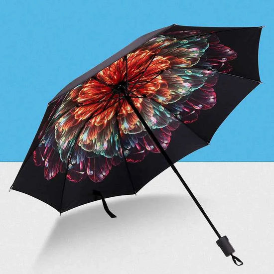Beautiful Flower Painting Inside Men And Women Umbrella Sun And Rain Anti-uv Umbrellas Ladies Parasol Folding Paraguas For Gifts