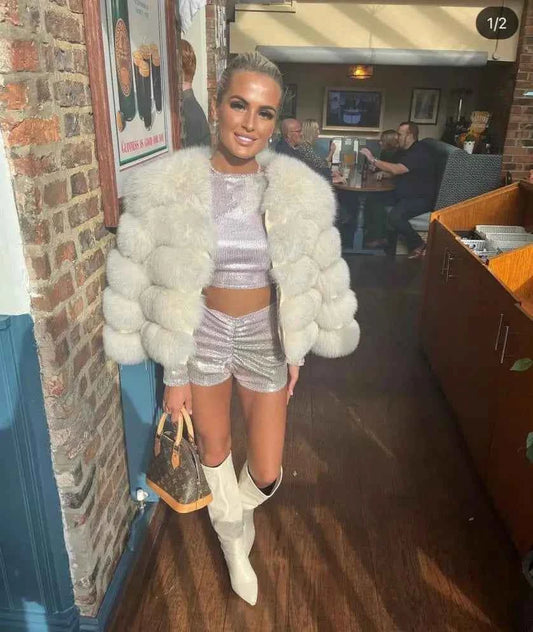 Winter Women's Cold Coat Top Fox Jackets For Women clothing Natural Real fox Fur Jacket Coats For Women Fur Jacket In Promotion