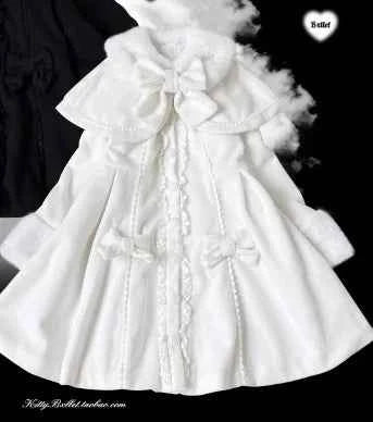 Original Japanese Sweet Imitation Woolen Coat Removable Fur Collar 2025 Winter Jacket Love Single-breasted Wool Overcoat Femlae