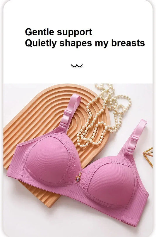 SS69 Cotton Full Cup Bra with Gathered Side Support and No Steel Ring