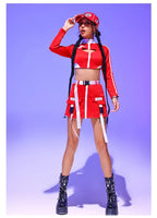 Women's Red Jazz Dance Performance Suit