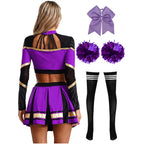 Women's Cheerleading Performance Costume Set with Crop Top and Skirt
