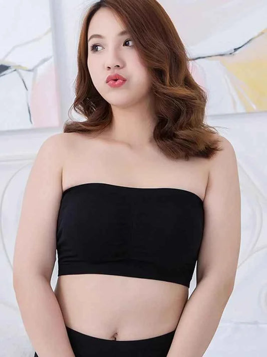 DOIAESKVE Large Size plus Wireless Tube Top Strapless Bra Women's Seamless Bandeau Bra Comfortable Underwear for Big Size Women