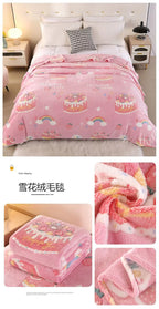 Floral Strawberry Flannel Throw Blanket - Soft & Machine Washable