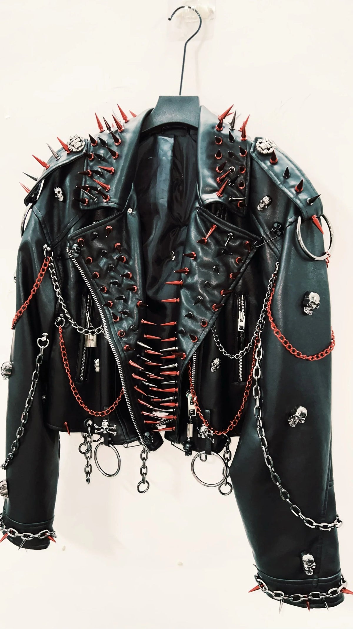 vintage Leather jacket Gothic Leather jacket Punk Leather jacketoversizeLeather jacket Rivet Leather jacket skull Leather jacket SS69