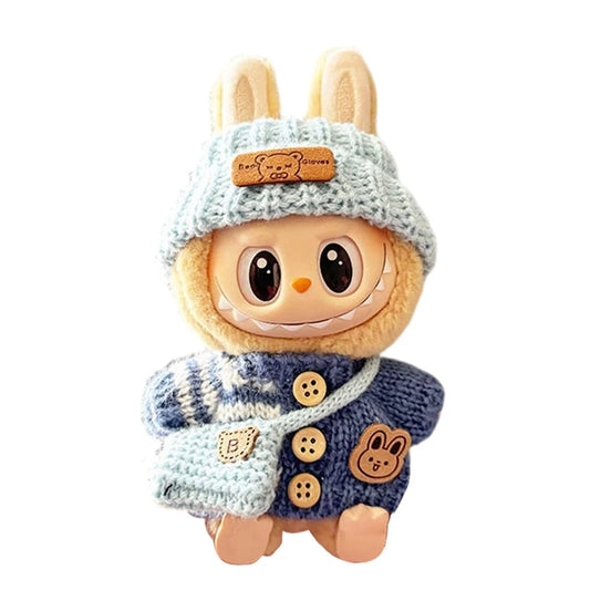 17cm Mini Plush Doll's Clothes Outfit Accessories for Korea Kpop Labubu Dolls Sit Party Overalls Clothing Gift （Only clothes） SS69 13.69 QQ / United States