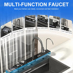 BOSX Stainless Steel Kitchen Sink with Waterfall Faucet
