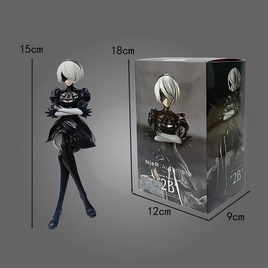 Nier Automata 2B A2 9S Sitting Position Game Figure Mechanical Lifeform Statue Collection Desktop Decoration  Toys Gifts SS69