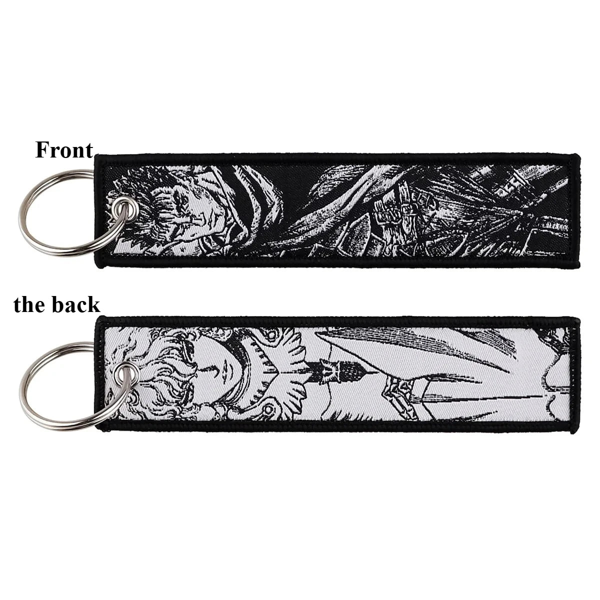 Sword Wind Legend Anime JOJO Wonderful Adventure Weaving Mark Keychain Sword Wind Legend Decorative Chain Fabric Key Pendant