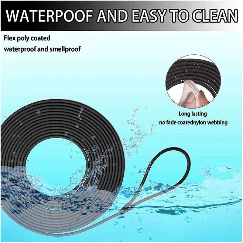 Dog Leash Waterproof Training Recall Long PVC Pet Leashes 5FT 10 FT 20FT 30FT Great for Training Beach Yard Play