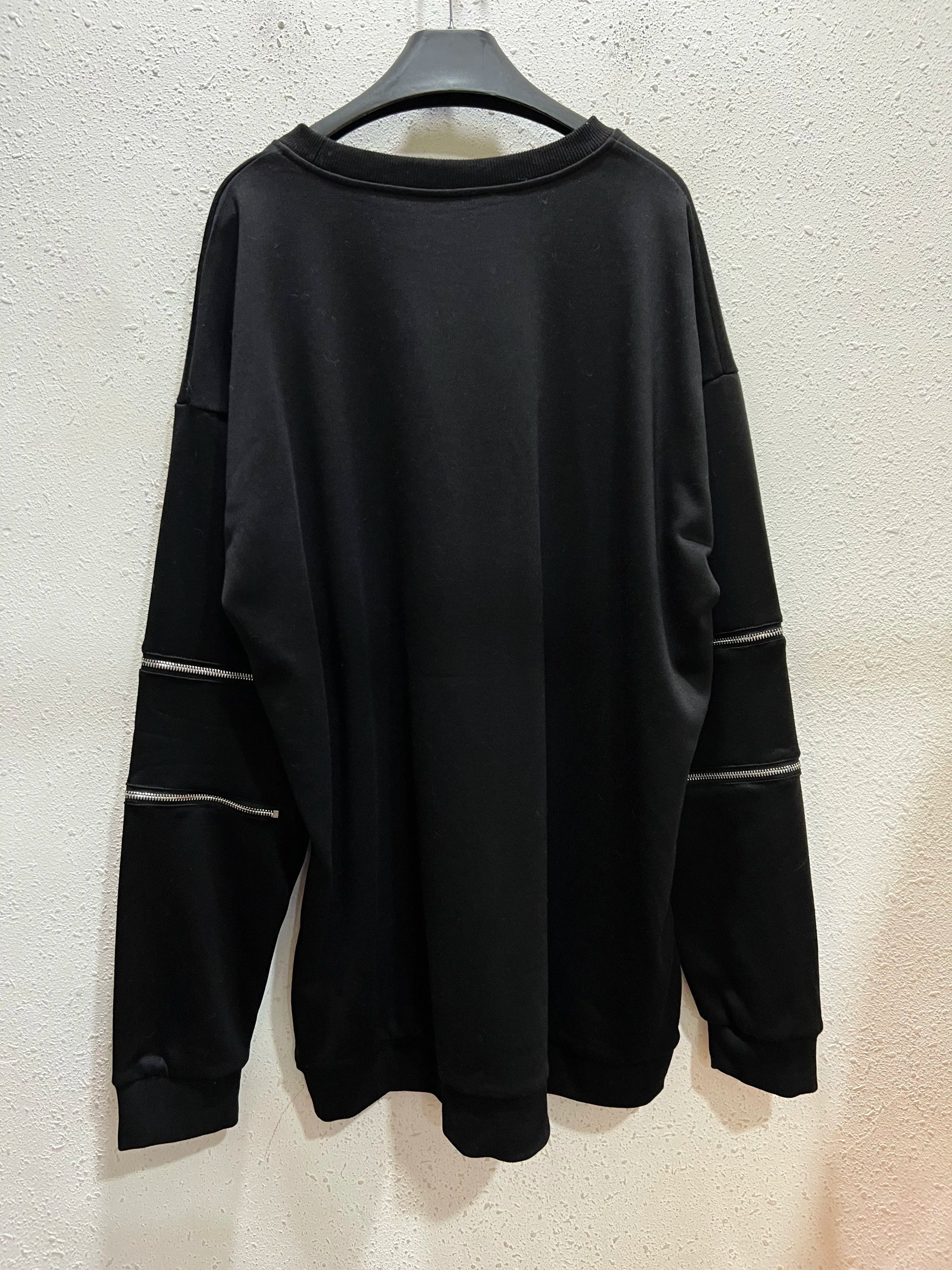 Harajuku Printed Black Zipper Hoodie