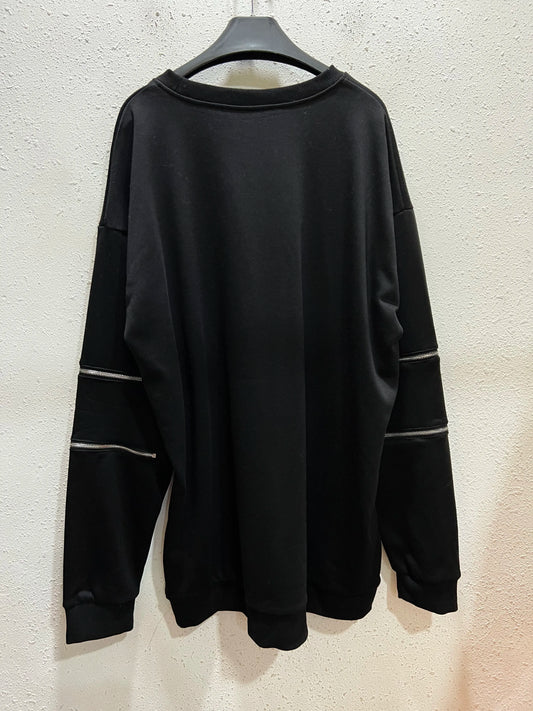 SS69 Japanese Harajuku Printed Black Sweatshirt, Loose Zipper Hoodie