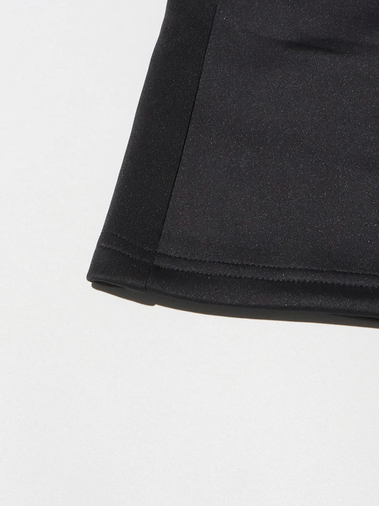 Solid Patchwork Diamonds Designer Wide Leg Pants For Women High Waist Patchwork Pockets Hollow Out Chic Pant Female SS69