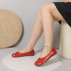 Women's Split-Toe Tabi Ballet Flats, Soft Leather Slip-On