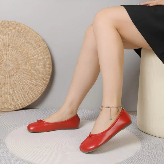 2026 New Women's Split-Toe Tabi Flats, Soft Leather Slip-On Ballet Shoes, Comfortable Casual Daily Wear Flat Shoes for Ladies