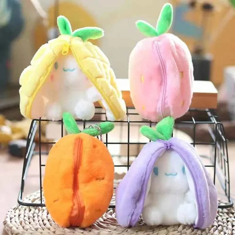 Funny Strawberry Carrot Rabbit Plush Toys Stuffed Into Fruit Transform Soft Animals Bunny Doll For Boys Girls Birthday Gift