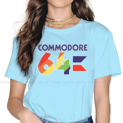 Colorful O Neck TShirt Commodore 64 Computer Fabric Original T Shirt Woman's Tops 5XL Fluffy SS69 21.69 SKY BLUE / S