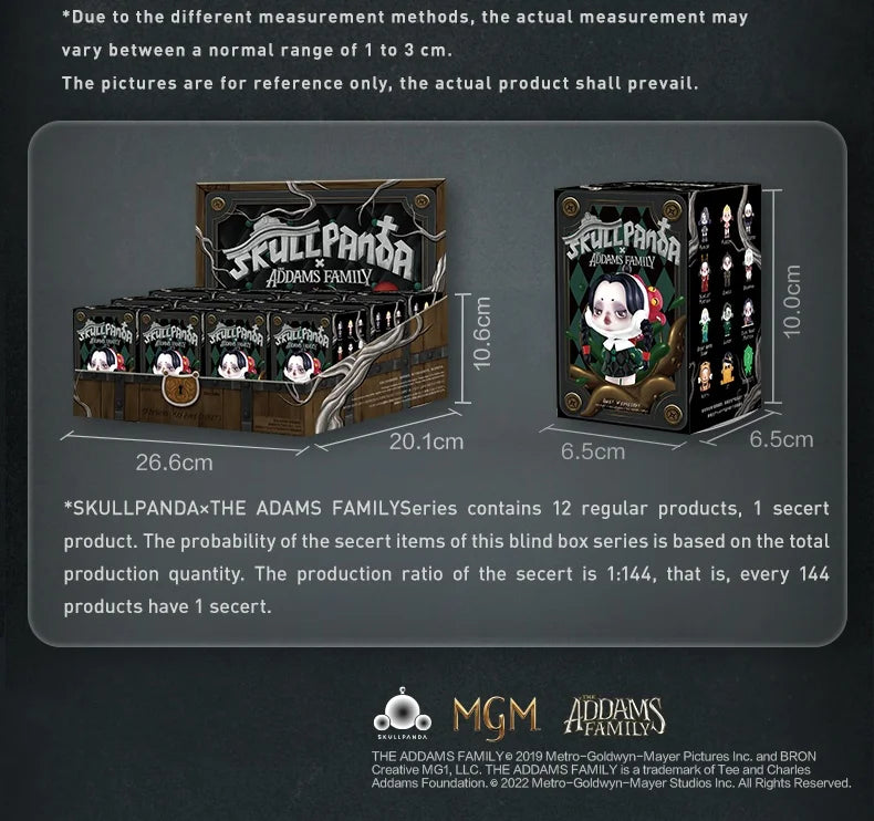POP MART SKULLPANDA Addams Family Series Blind Box Mystery Box Guess Bag Toys Doll Cute Anime Figure Desktop Ornaments