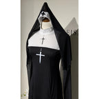 Adult Women Sexy Halloween Costume Anime Nun Cosplay Fancy Dress Gothic Robe Long Black Uniform Carnival Party Themed Events