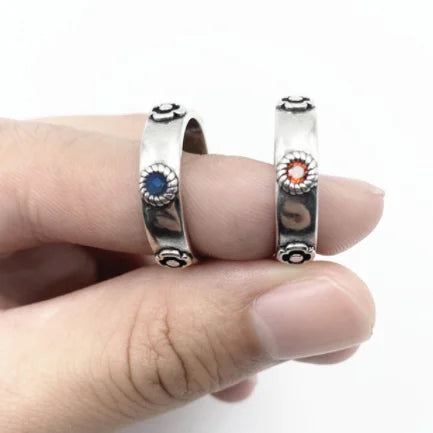 Anime Cosplay Ring Hayao Miyazaki Sophie Howl Costumes Unisex Metal Rings Jewelry Prop Accessories Gift SS69 8.69 1Pair Red and Blue