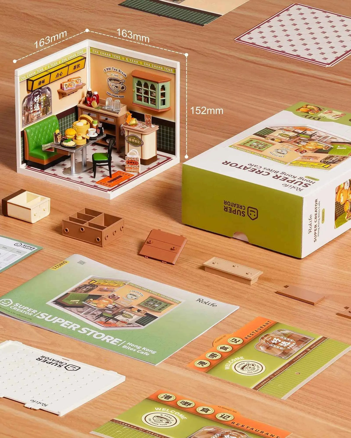 Rolife Night Out Food Stall DIY Modern Miniature House Themed Restaurant Assembly Model Kit For Model Enthusiasts Kids Adults