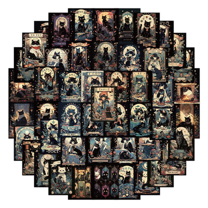 10/30/60PCS Dark Cat and Girls Japanese Anime Card Sticker DIY Phone Laptop Luggage Skateboard Graffiti Decals Fun for Kid Toy SS69