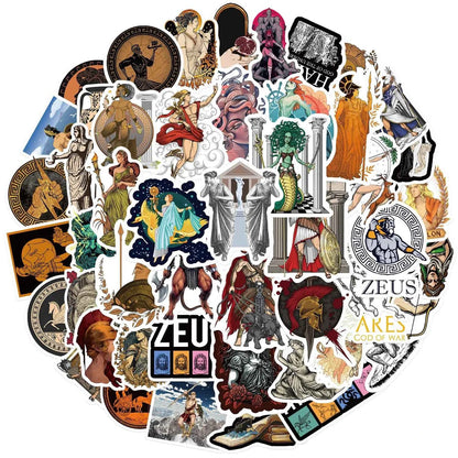 10/50PCS Greek Mythology Graffiti DIY Decorative Luggage Skateboard Water Cup Guitar iPad Waterproof Sticker Kids Toy